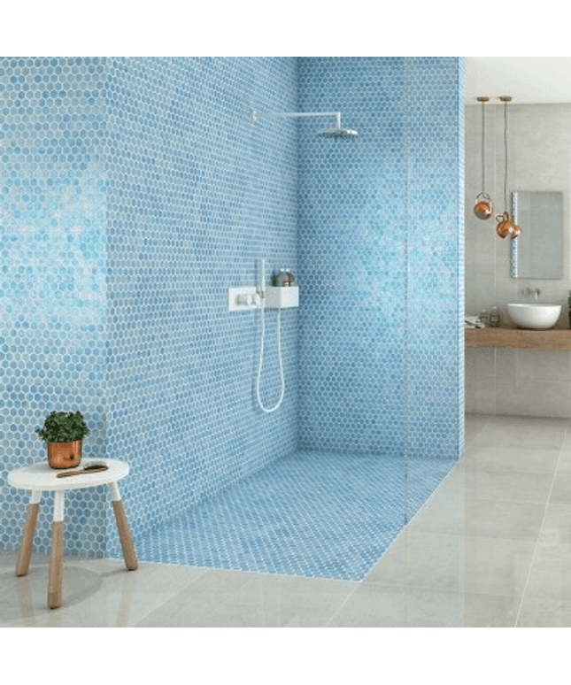 shell hexagon glass mosaic 1x1 Shell 556 Deep