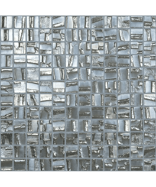 moon squares glass mosaic 1x1 silver moon squares