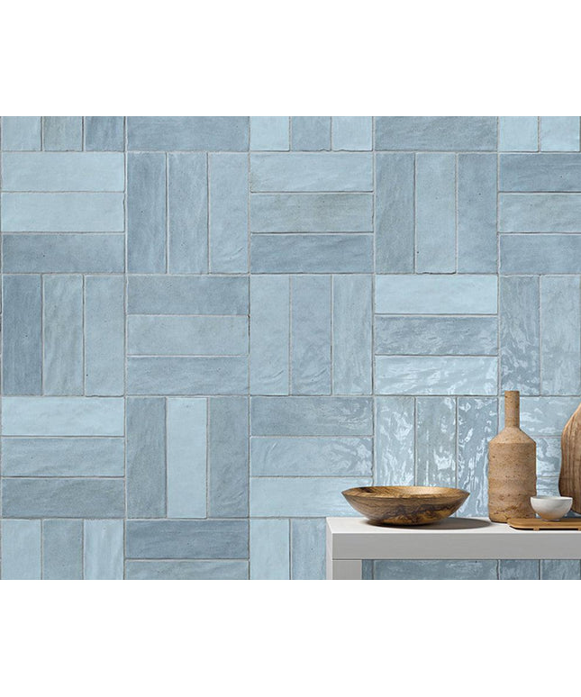 epc harmony riad sky glossy 2x8 wall tiles