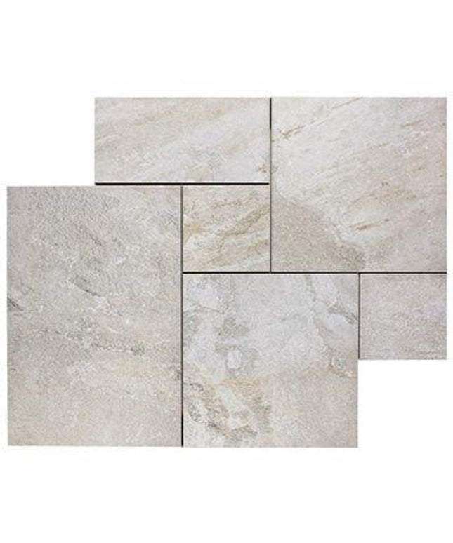 french pattern tile smoke white