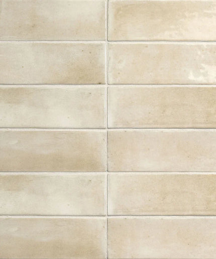Beige gloss subway tile 2x6 inch, ceramic backsplash for kitchen or bathroom walls.