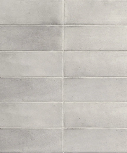 Grey matte subway tiles 2x6 inch, modern rectangular tile wall design