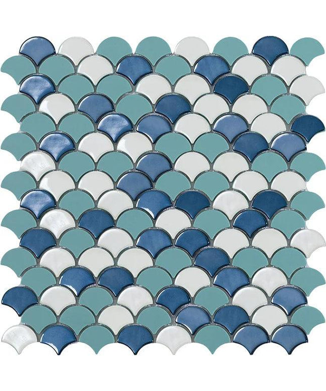 fish scales glass mosaic tile 1 1x1 4 