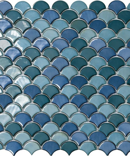 fish scales glass mosaic tile 1 1x1 4 