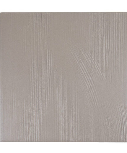 Matte light gray porcelain tile with subtle linear textured pattern, suitable for floors or walls