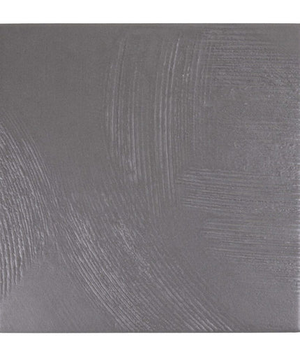 Matte dark gray 7x7 porcelain tile with subtle textured swirl pattern