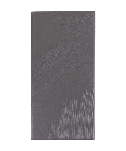 Rectangular midnight slate porcelain tile with textured brushstroke surface.