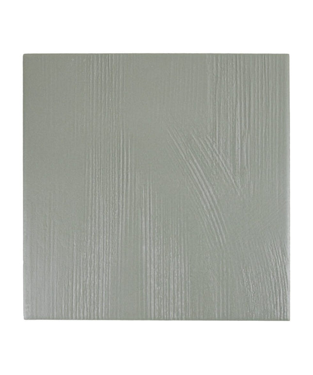 Sage mist 7x7 textured porcelain tile in a light green-grey finish