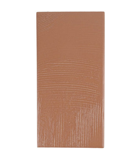 Textured terra cotta 3x7 porcelain tile with a matte finish for walls or backsplash.