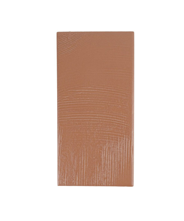 Textured terra cotta 3x7 porcelain tile with a matte finish for walls or backsplash.