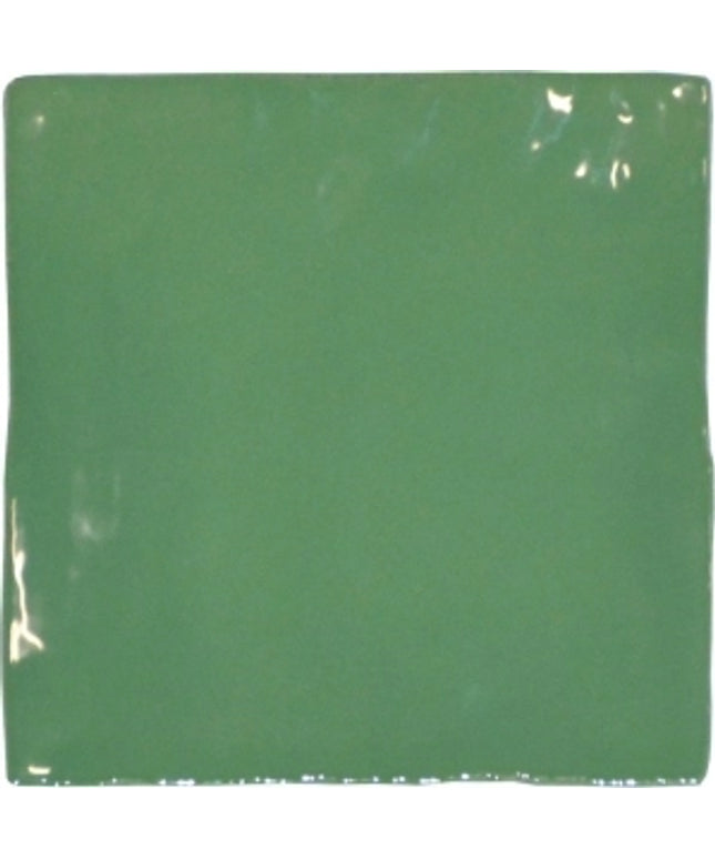 spring green glossy 5x5 ceramic tile with smooth finish for backsplash or floor