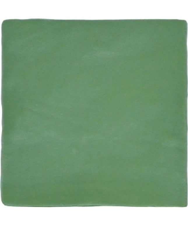 Spring green matte 5x5 ceramic tile with smooth finish for kitchen or bathroom decor