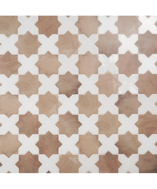 star cross cotto white 6x6 tile