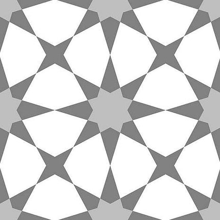Geometric pattern with alternating white and gray hexagonal tiles
