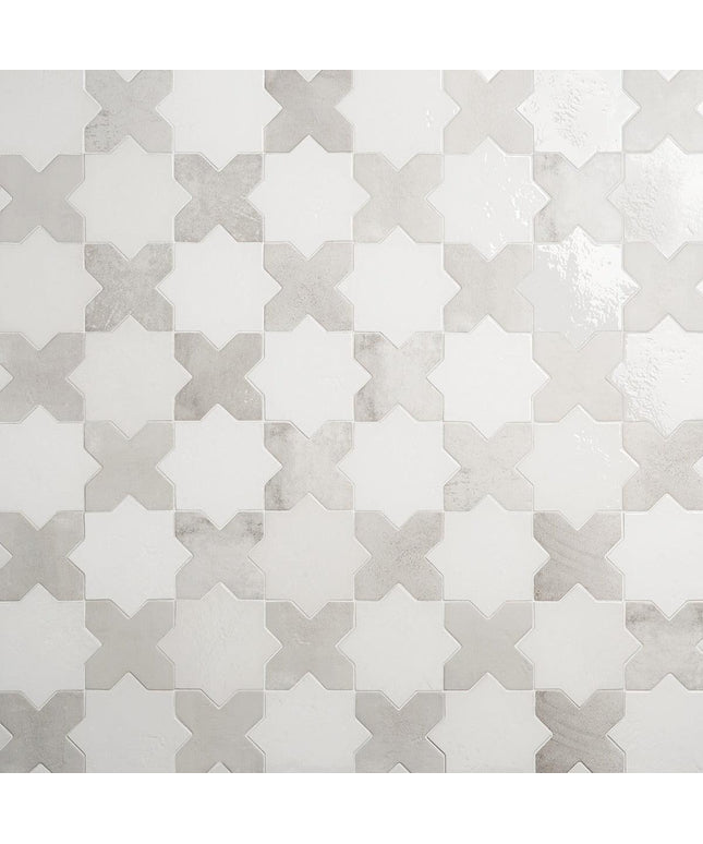 star and cross tile 6x6 white