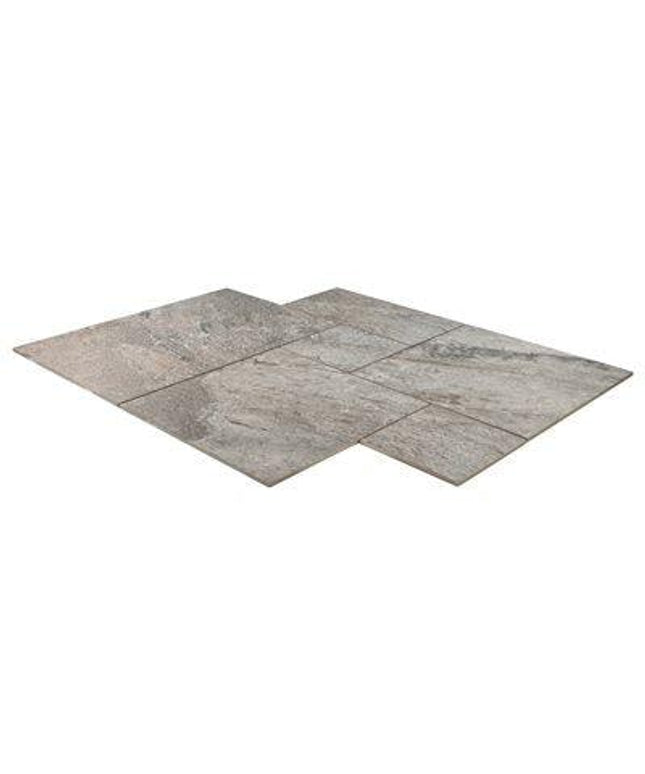 french pattern tile storm gray floors