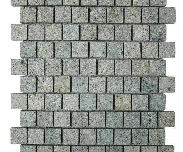 Sukabumi Offset Mosaic Tile 1.25x1.25 honed pool tiles