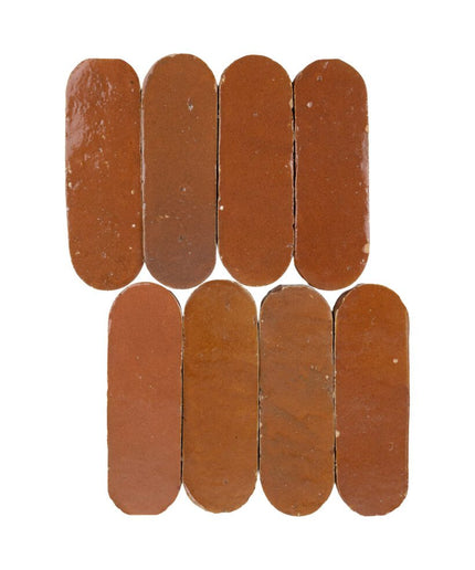sundried clay zellige bespoke 2x6 tiles oval