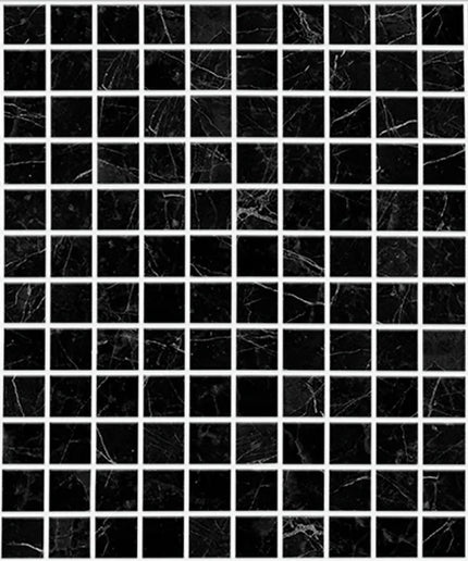 supreme hexagon glass mosaic 1x1 Supreme Marquina Hex