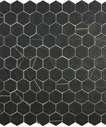 supreme hexagon glass mosaic 1x1 Supreme Sahara Hex