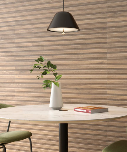 tan haru ribbon 24x48 porcelain tile wall