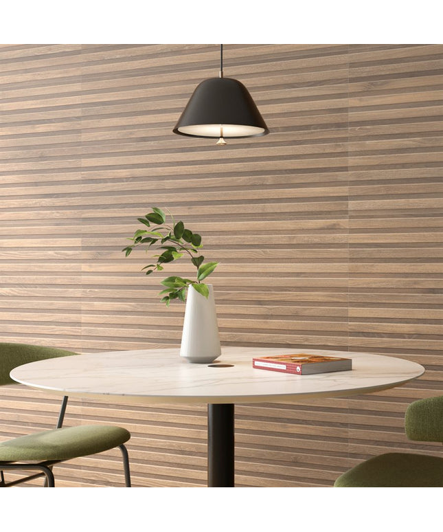 tan haru ribbon 24x48 porcelain tile wall