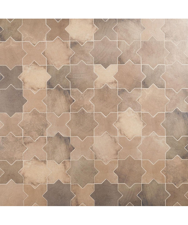 taupe matte 6x6 star cross tiles