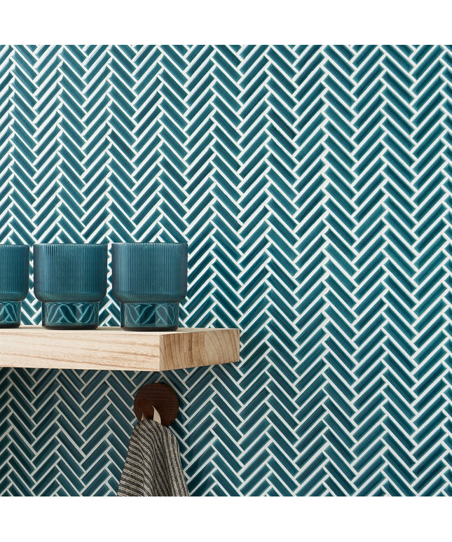 teal-crackled-glossy-herringbone-tile-11x11-wall