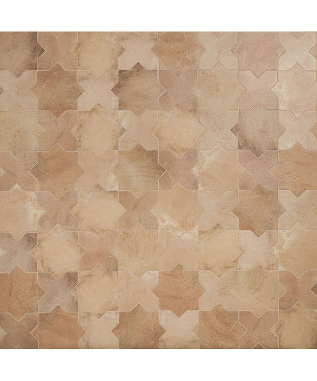 terracotta matte 6x6 star cross tiles