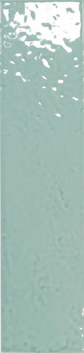 A vertical rectangular swatch showing a pale mint green color with a slightly textured, glossy finish.