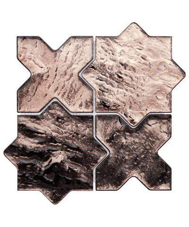 Star Cross Glass Tile 8x8 bronze