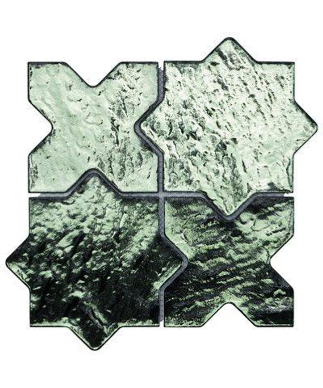 Star Cross Glass Tile 8x8 green