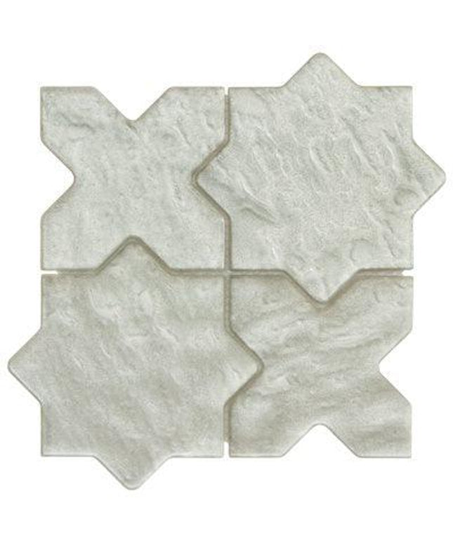 Star Cross Glass Tile 8x8 white