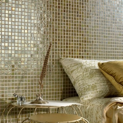 titanium squares glass mosaic 1x1 