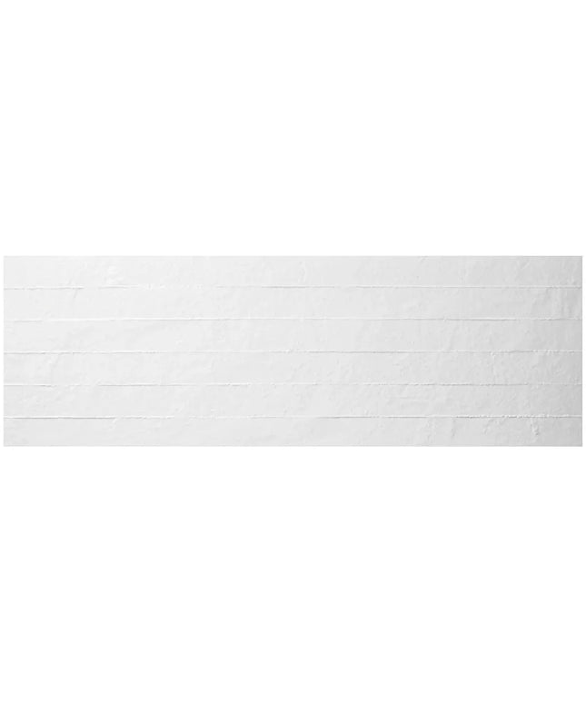 Rectangular white tile with a subtle pattern on a white background
