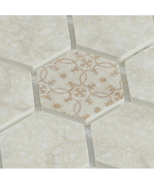 travertine floor tiles hex 11x11
