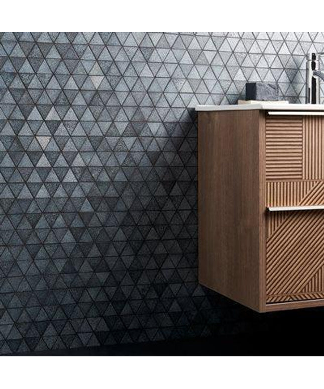 triangle hexagon tile wall tile blue