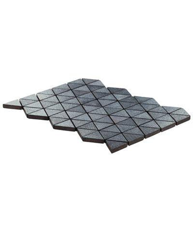 triangle hexagon tile blue walls