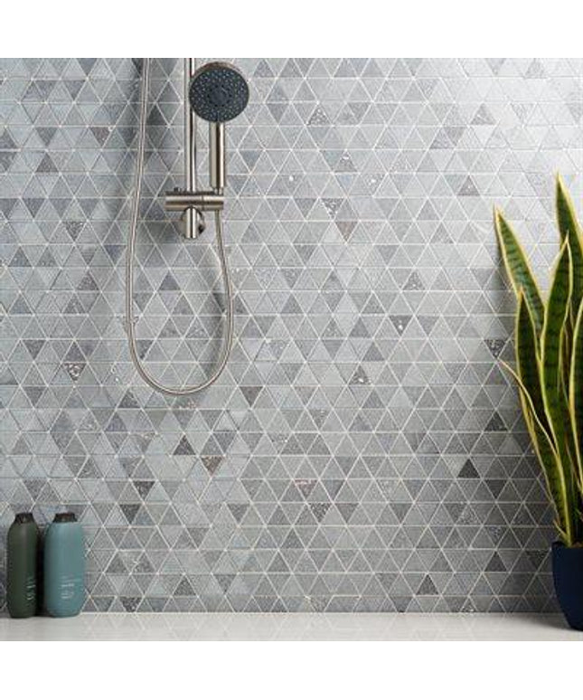 triangle hexagon tile wall tile white