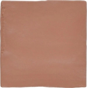 Tuscan red matte 5x5 ceramic tile with a smooth, rustic finish for backsplash or flooring