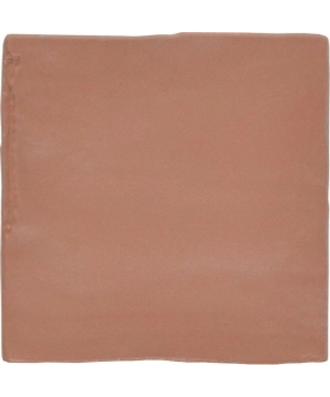 Tuscan red matte 5x5 ceramic tile with a smooth, rustic finish for backsplash or flooring