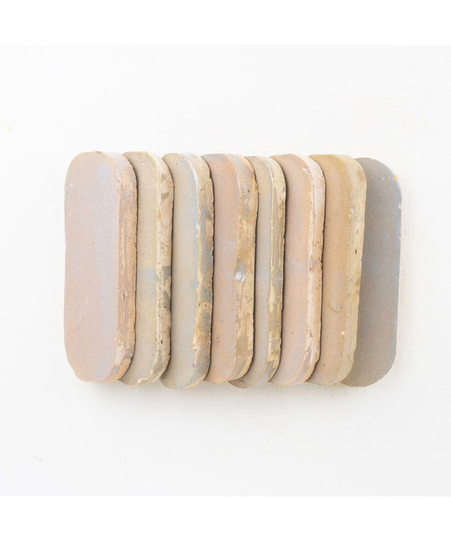 Twilight Bloom 2x6 oval ceramic tiles in soft earth tones for backsplash or bathroom decor