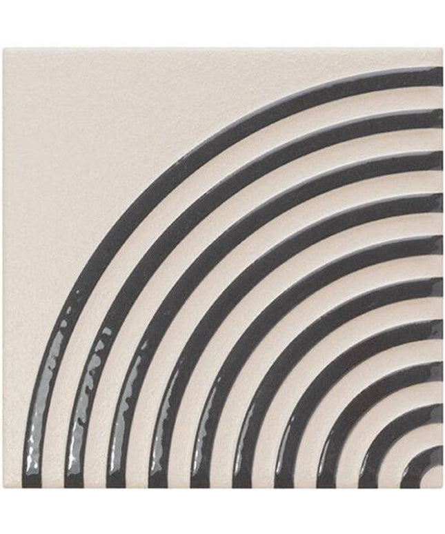 twister decorative ceramic tile 5x5 Taupe Stone Graphite MATTE
