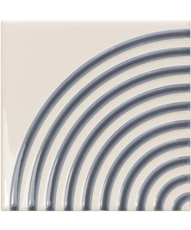 twister decorative ceramic tile 5x5 Dove Stone Graphite MATTE