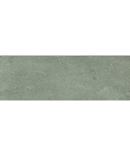 Rectangular green porcelain tile with a textured stone-like surface, ideal for floors or walls