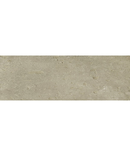 Rectangular beige ceramic tile with a textured, natural stone appearance