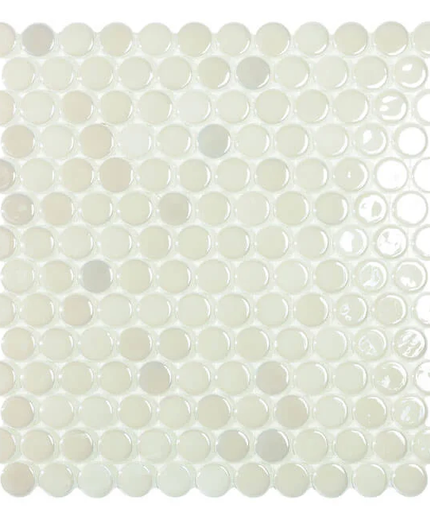 circle penny round glass mosaic 1x1 