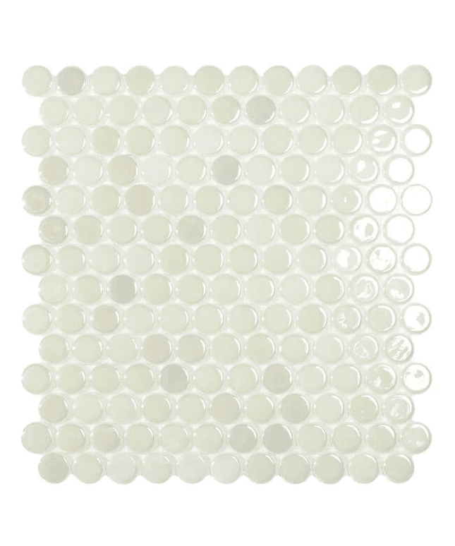 circle penny round glass mosaic 1x1 