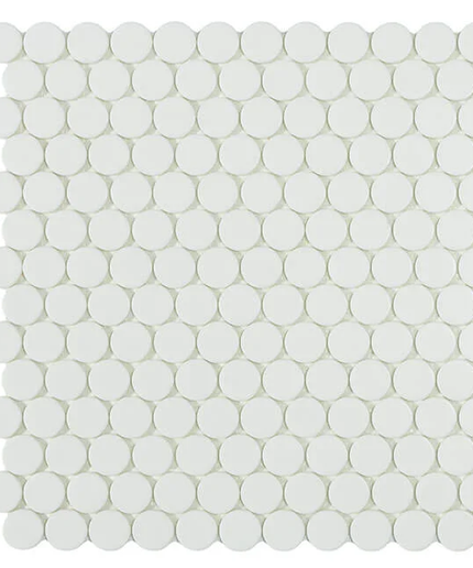 circle penny round glass mosaic 1x1 