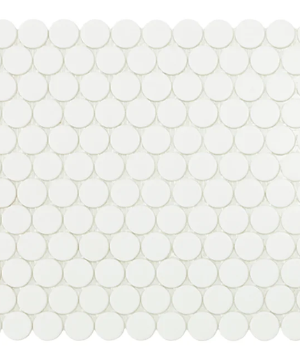 circle penny round glass mosaic 1x1 